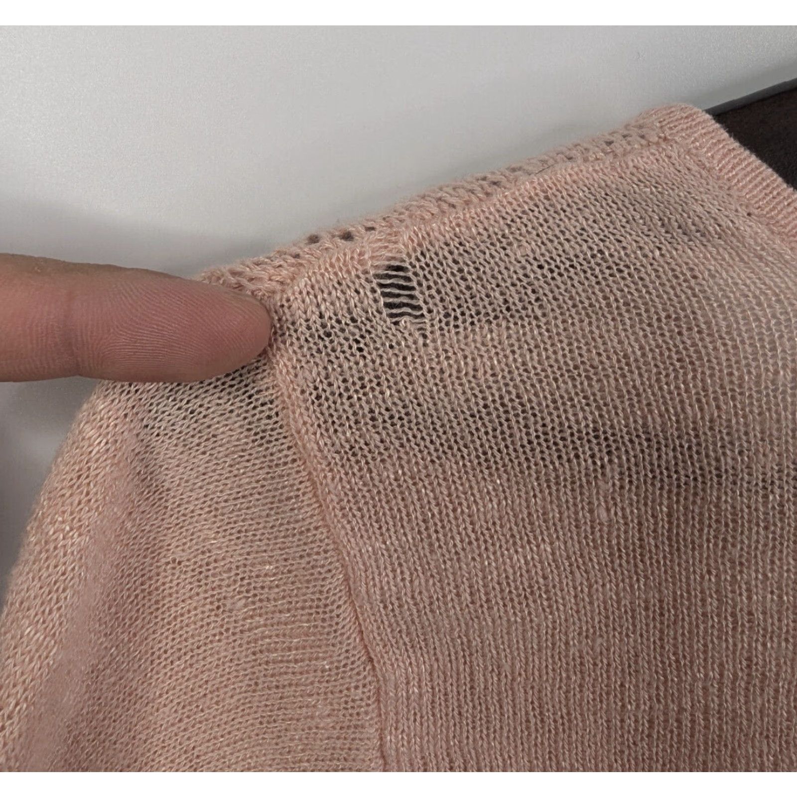 Vintage Chico's Pointelle-Stitch Blush Peach Short Sleeve Light Sweater Size M Pink Women Pullover Size M / US 6-8 / IT 42-44 - 3 Thumbnail