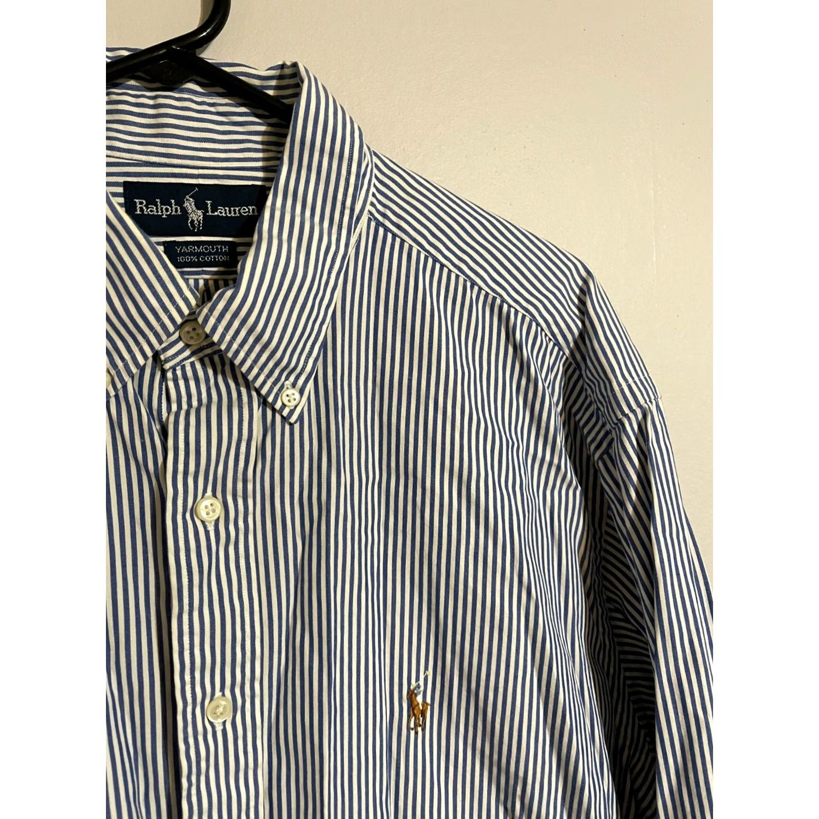 Polo Ralph Lauren Polo Ralph Lauren Yarmouth Blue Stripes L/S Button Up Dress Shirt Men's 17.5 34 Size 48R - 2 Thumbnail