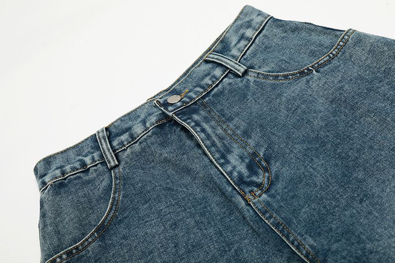 Jean Retro dachshund embroidered washed curved jeans for men Size US 34 / EU 50 - 3 Thumbnail