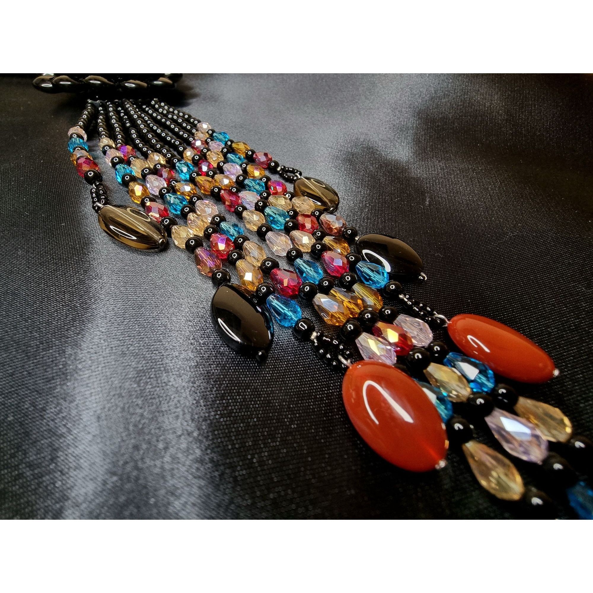 Joan Rivers Vintage Large Style Black Beaded Crystal Statement Necklace Size ONE SIZE - 6 Thumbnail