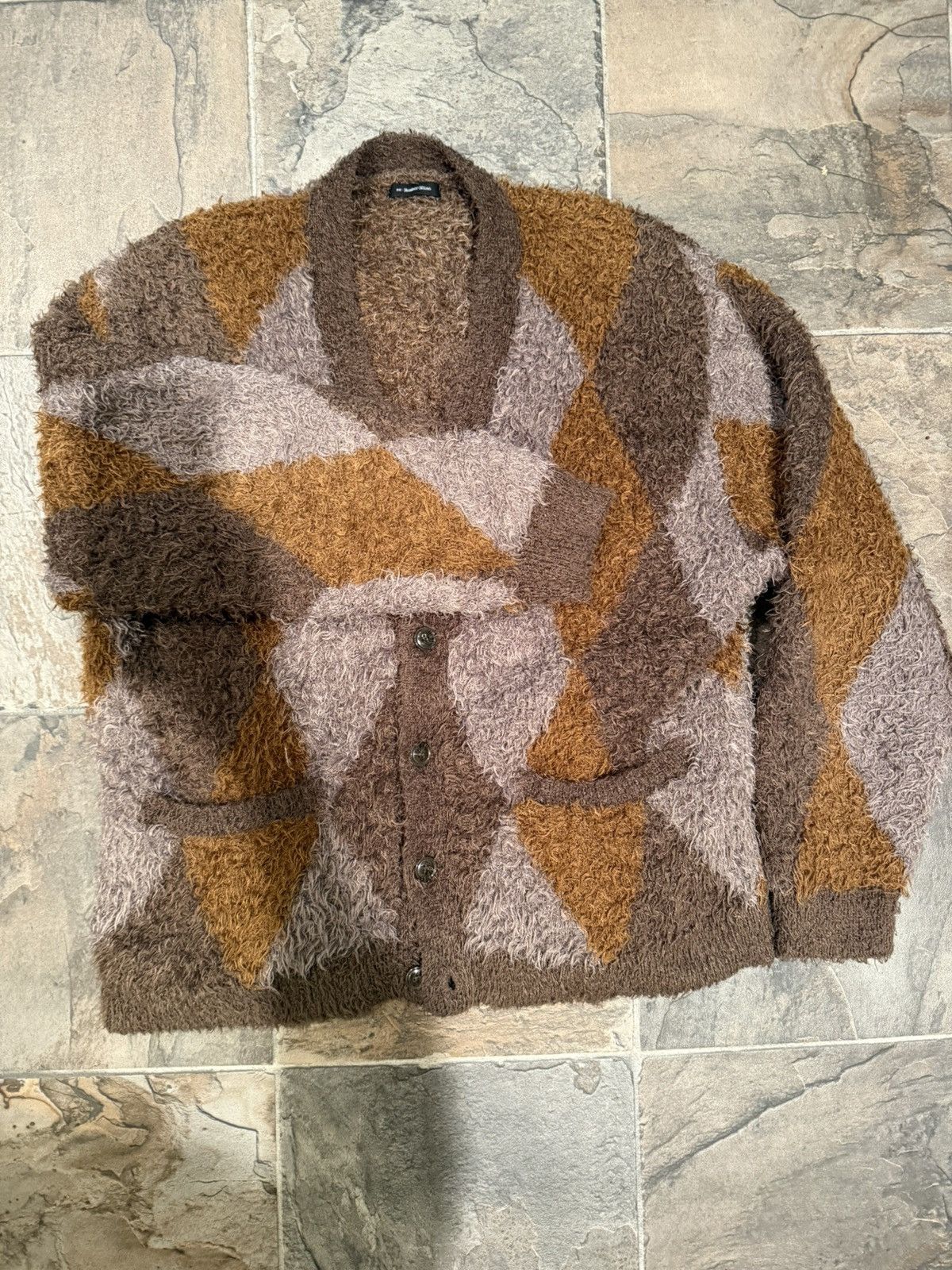 Number (N)ine (N)Number Nine argyle mohair knit cardigan sweater Size US L / EU 52-54 / 3 - 1 Thumbnail