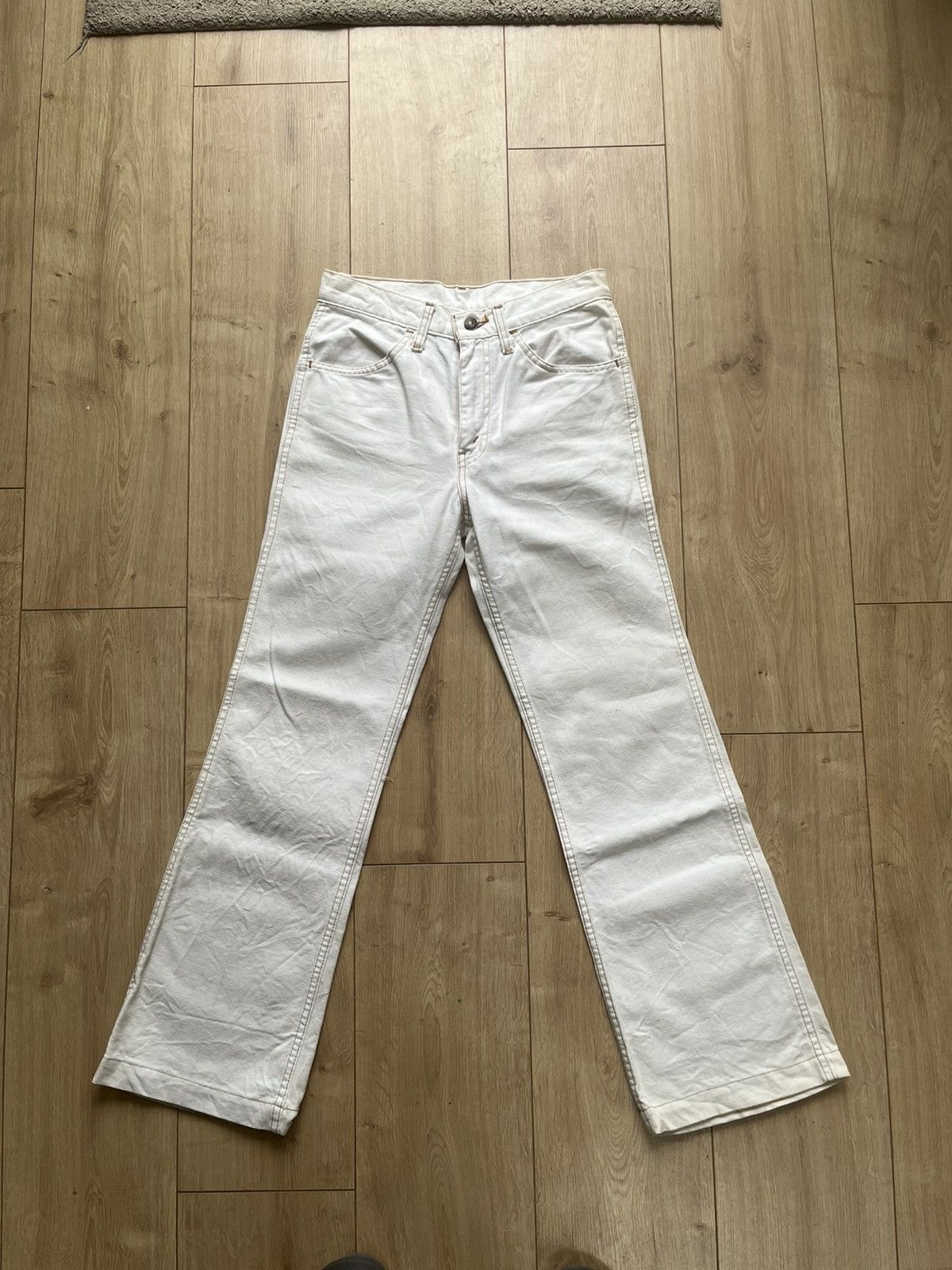 image of Levis x Talon 1974 Bootcut/flare Orange Tab Talon 42 Levi’S White Jeans, Men's (Size 28)