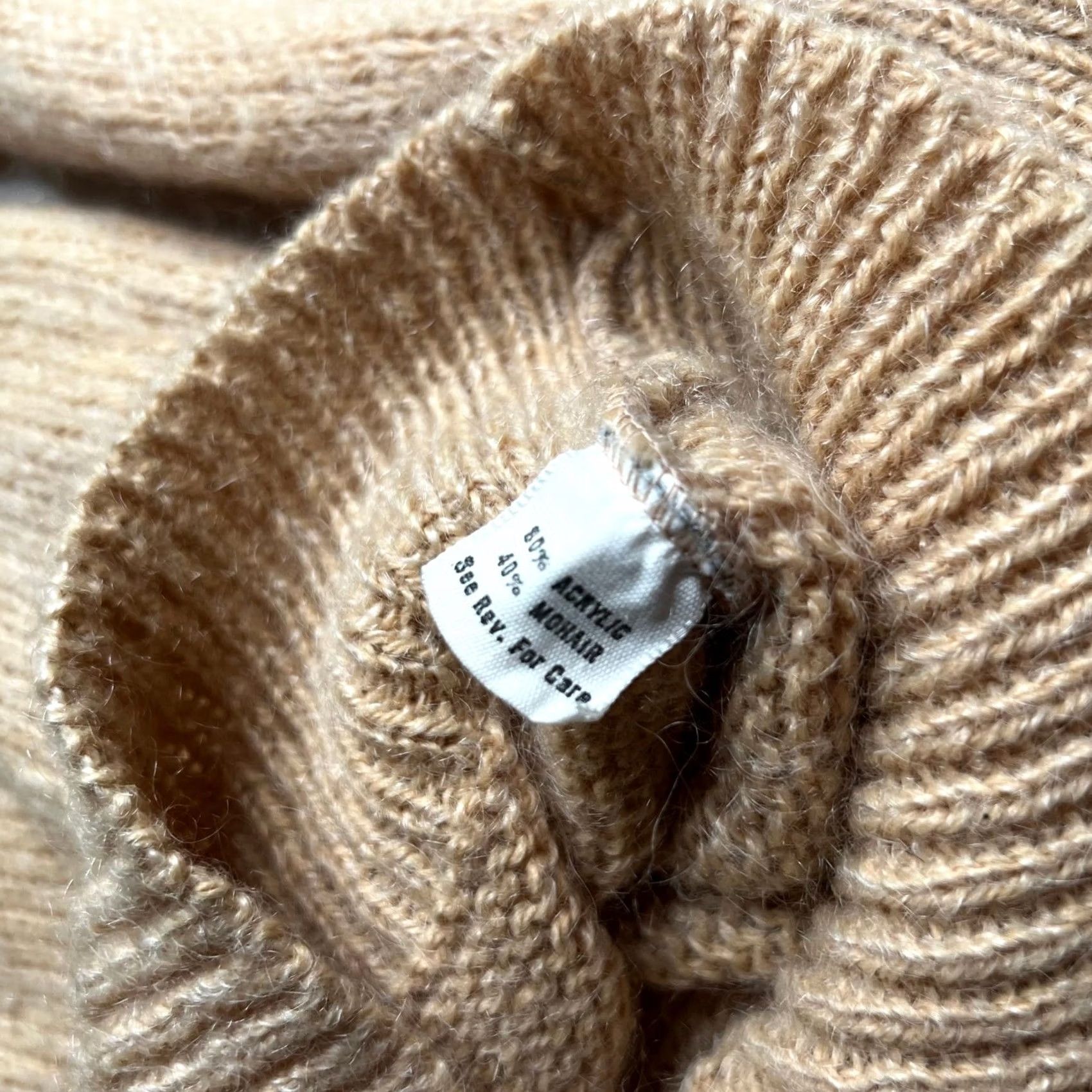 Vintage VINTAGE Damon Mohair Blend V-Neck Sweater Mens Large Camel Tan Beige 1970s Made in USA Size US L / EU 52-54 / 3 - 4 Thumbnail