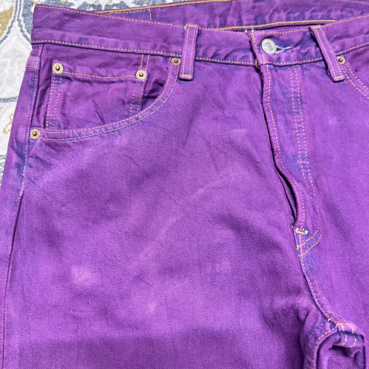 Levi's Vintage Levis 501 Dusty Purple Dyed Jeans Size US 33 - 4 Thumbnail