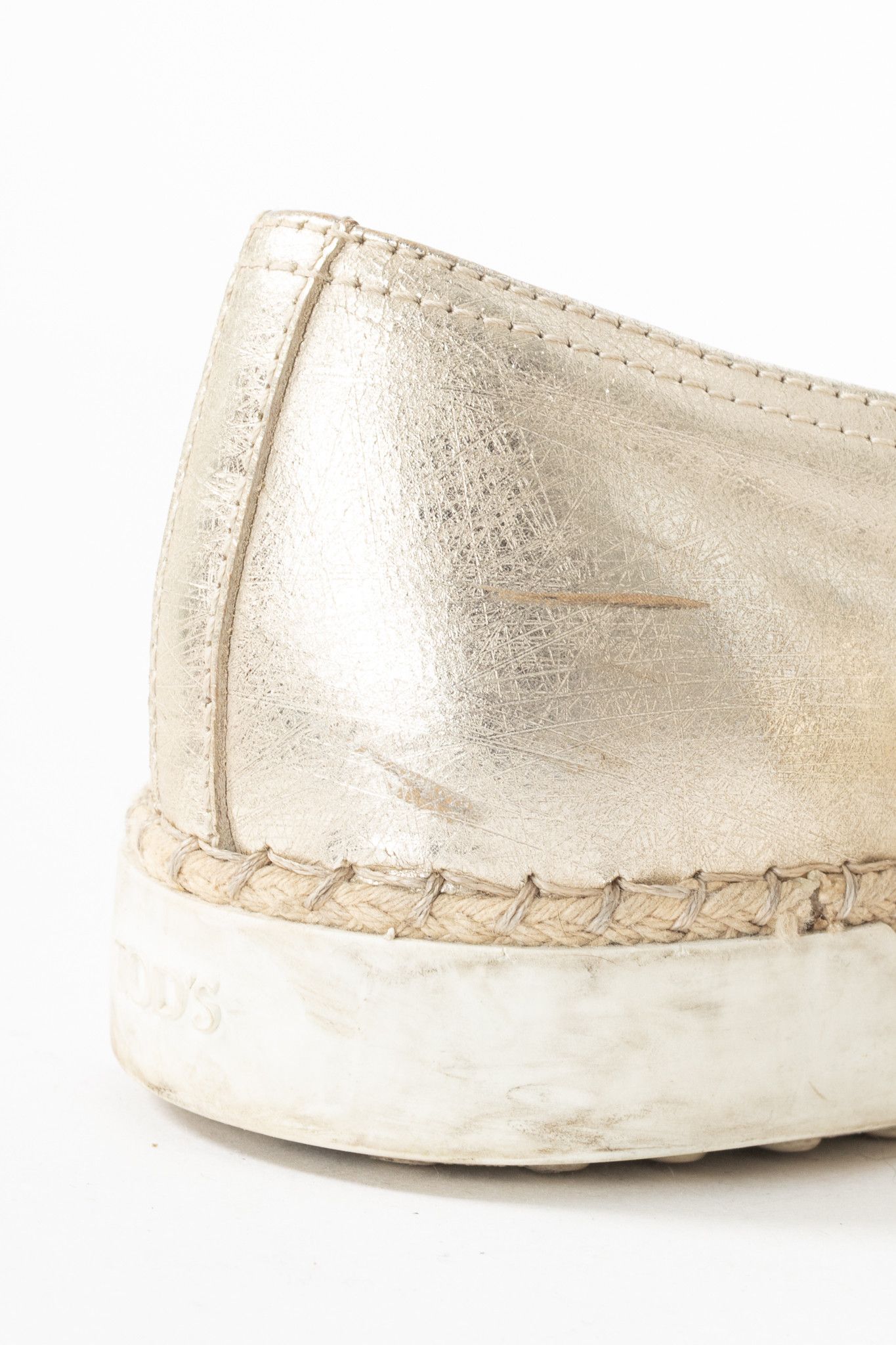 Tod's Tod's SS18 Metallic Gold Leather Espadrille Slip-On Sneakers Size US 7.5 / IT 37.5 - 9 Thumbnail