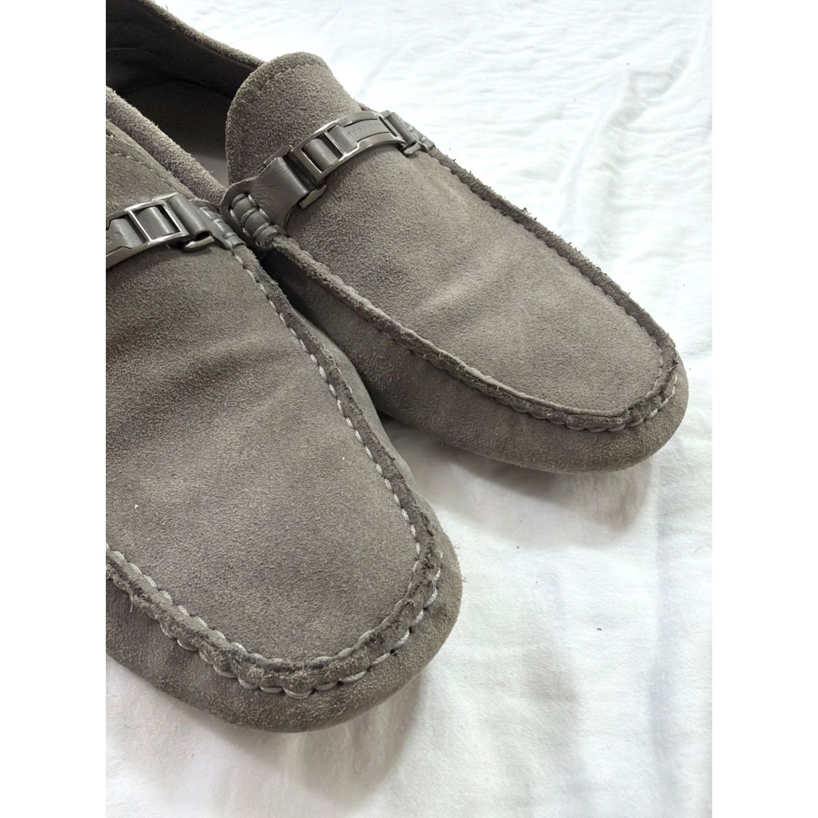 Hugo Boss HUGO BOSS Drimeto Moccasin Loafer Suede Leather Men’s Size 11 Grey Slip On Casual Loafers & Slip Ons Mens Size US 11 / EU 44 - 5 Thumbnail