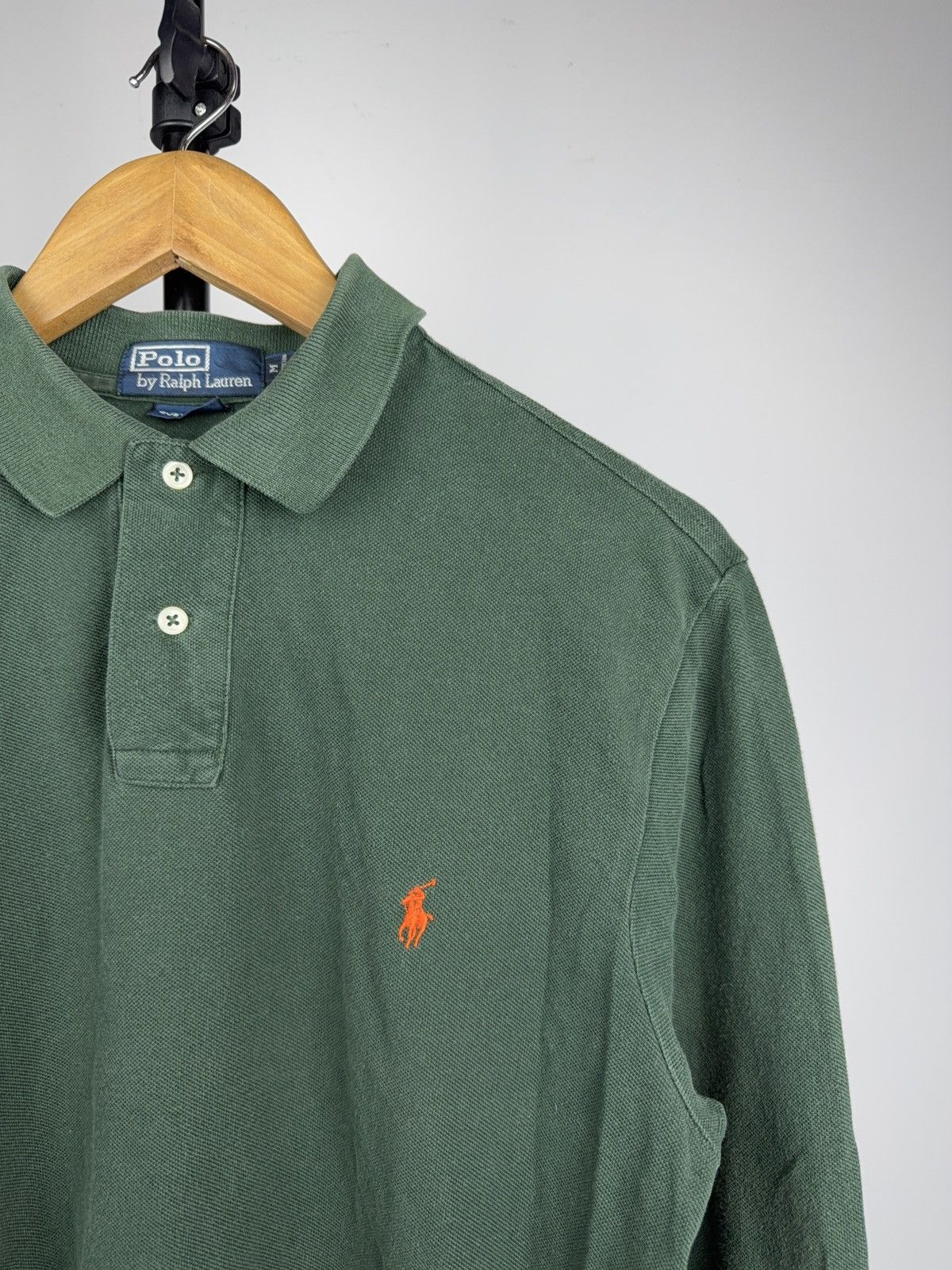 Polo Ralph Lauren 90s Vintage Polo Ralph Lauren Green Long Sleeve Polo Shirt Size US M / EU 48-50 / 2 - 3 Thumbnail