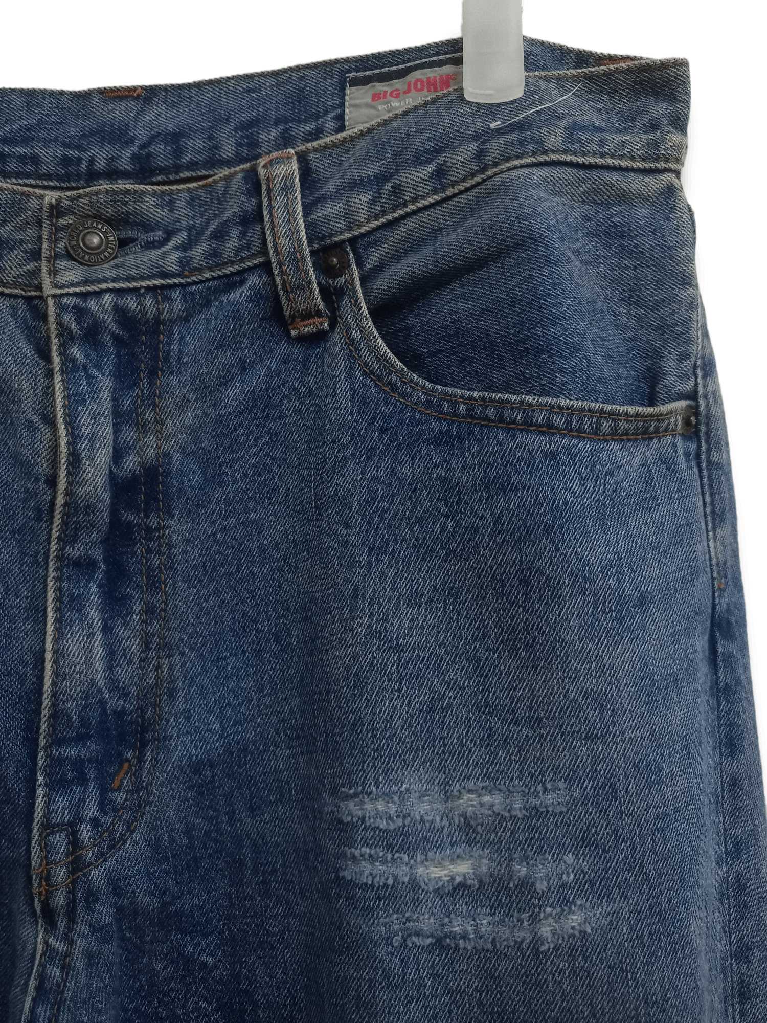 Big John × Japanese Brand Vintage Japanese Brand Blue Wash Distressed Baggy Jeans Size US 32 / EU 48 - 5 Thumbnail