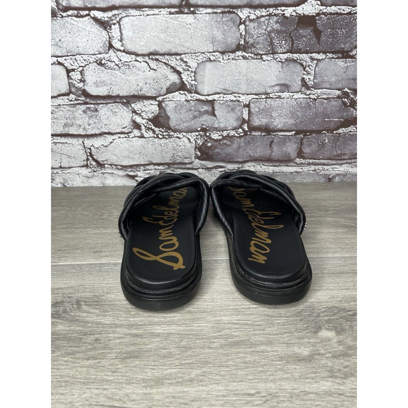 Sam Edelman Sam Edelman Vaugn Black Leather Braid Casual Slides Sandals Size US 7 / IT 37 - 19 Thumbnail