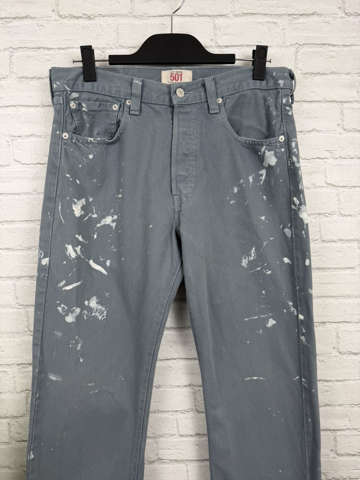 Levi's (33x33) PAINT THRASHED FADED Blue Levi’s 501 Jeans Size US 33 - 3 Thumbnail