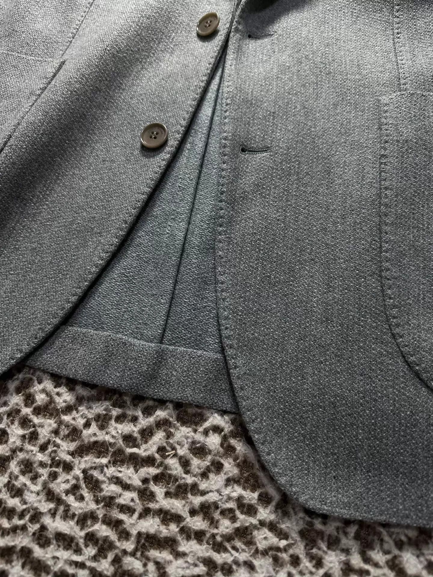 Loro Piana Loro Piana 48 Gray w/ Glacier Blue Tint Cashmere Blazer Size 48S - 4 Thumbnail