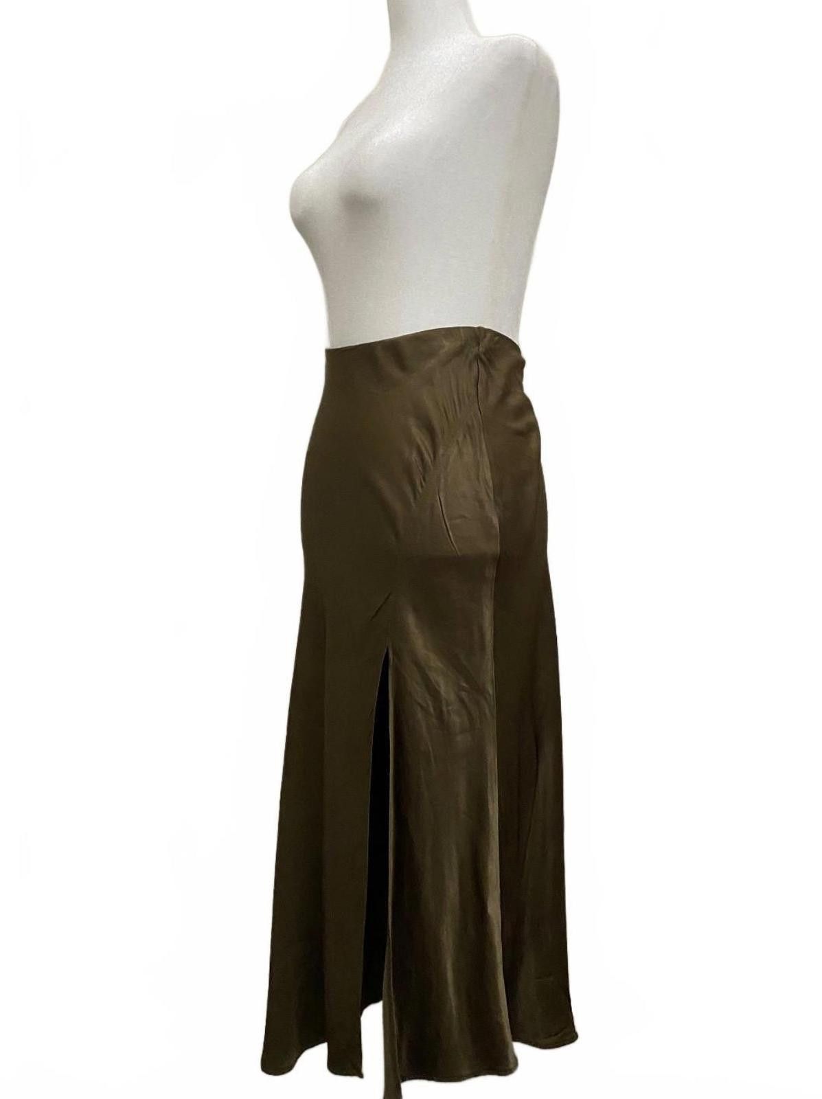 Other SOCIALITE Bias Cut Satin Skirt in Olive (SMALL) Size 28" / US 6 / IT 42 - 3 Thumbnail