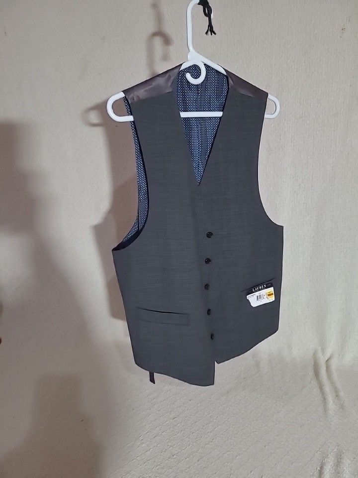 Lauren Ralph Lauren Lauren Ralph Lauren Suit Vest Mens XL GreyWool Formal NWT Size US XL / EU 56 / 4 - 1 Thumbnail