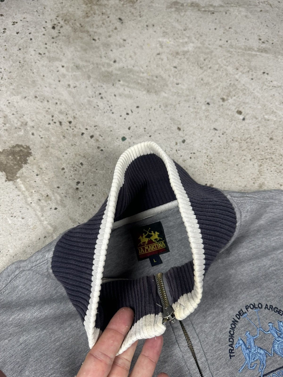La Martina × Vintage Vintage Y2K La Martina Argentina Full Zip Sweatshirt Grey Size US L / EU 52-54 / 3 - 8 Thumbnail