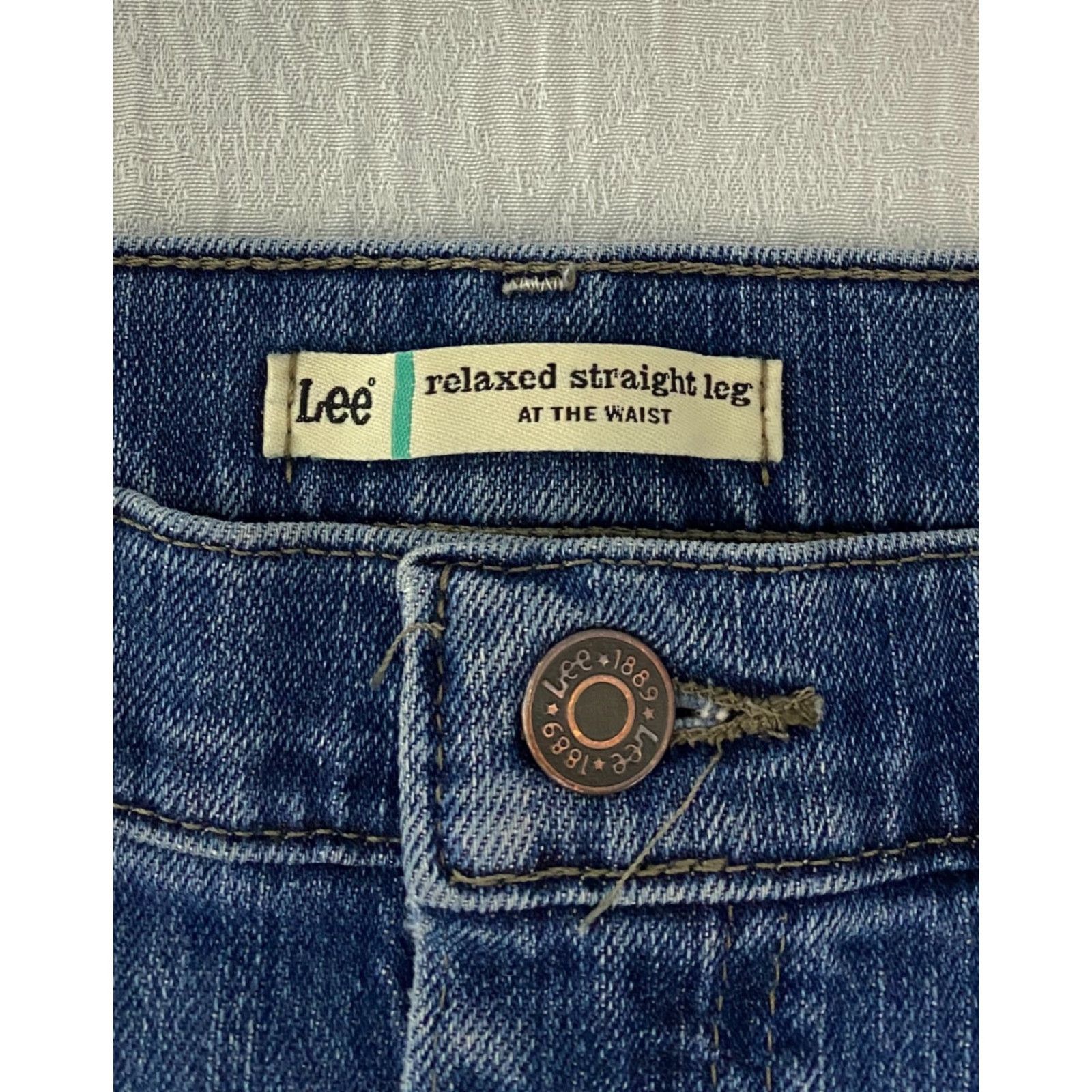 Lee Lee Women's Jeans Straight 14 Short Blue Relaxed Stretch Denim 5-Pocket Regular Rise High 90s Size 24" / US 00 / IT 34 - 5 Thumbnail