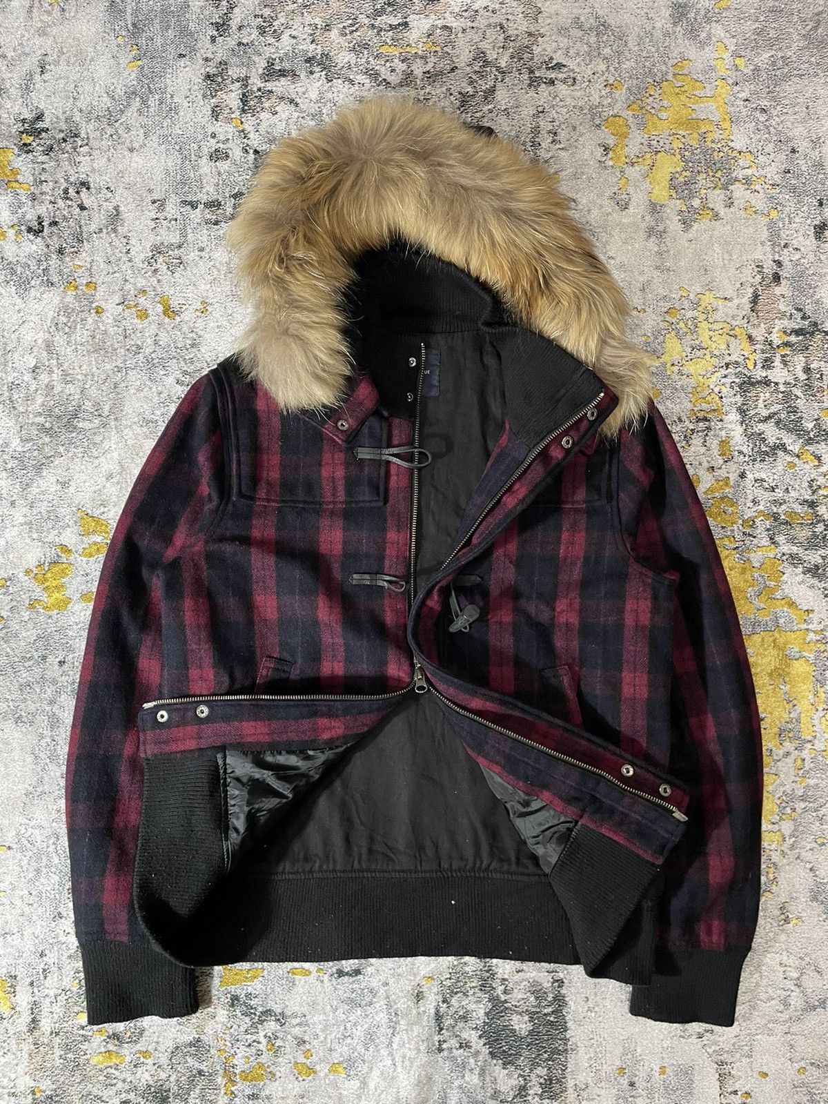Le Grande Bleu (L.G.B.) Rageblue Plaid Fur Hoodie bondage lgb style Size US L / EU 52-54 / 3 - 6 Thumbnail