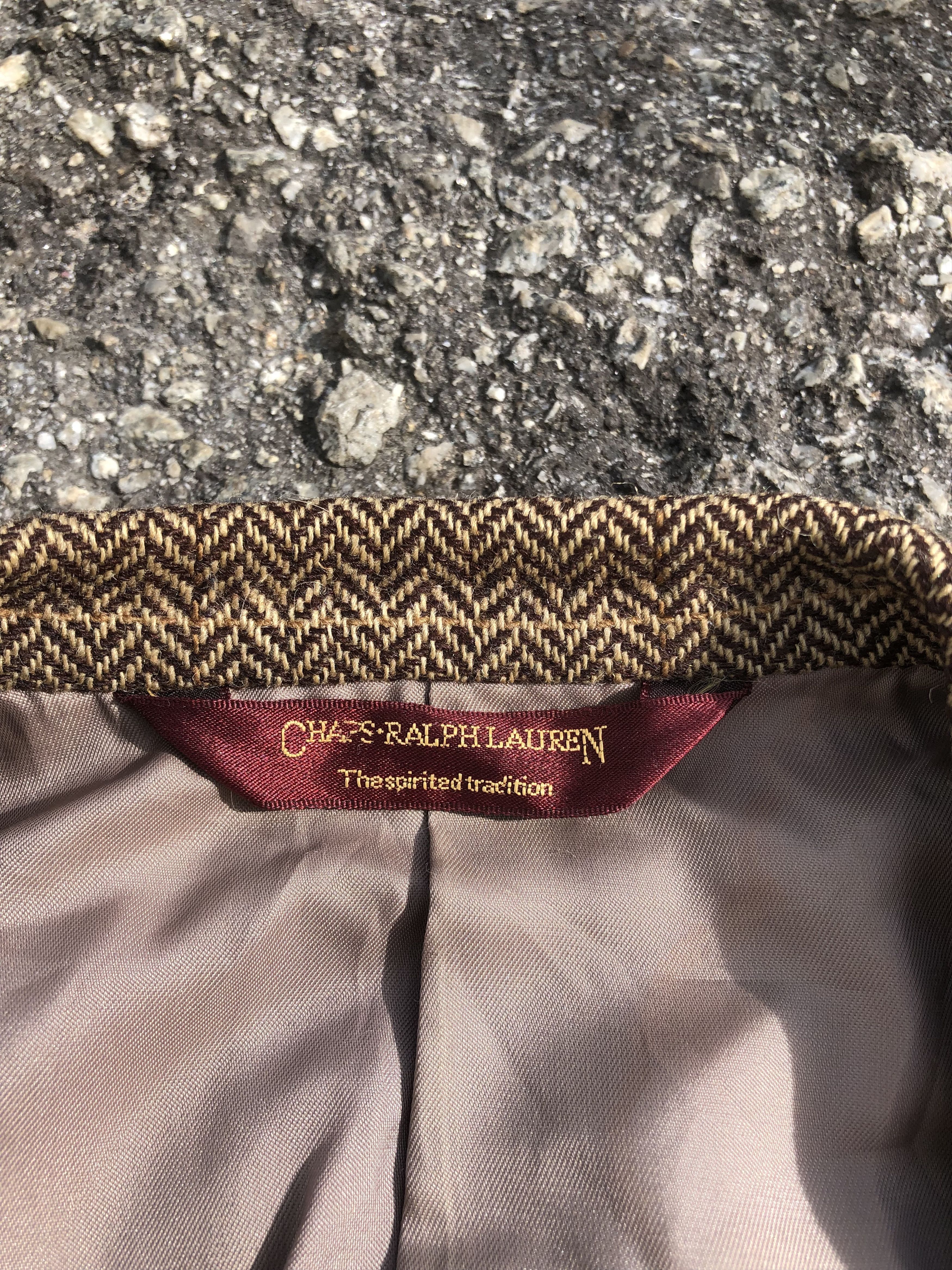 Polo Ralph Lauren Vintage 90s Ralph Lauren Tailored Jacket Herringbone Size 42L - 8 Thumbnail