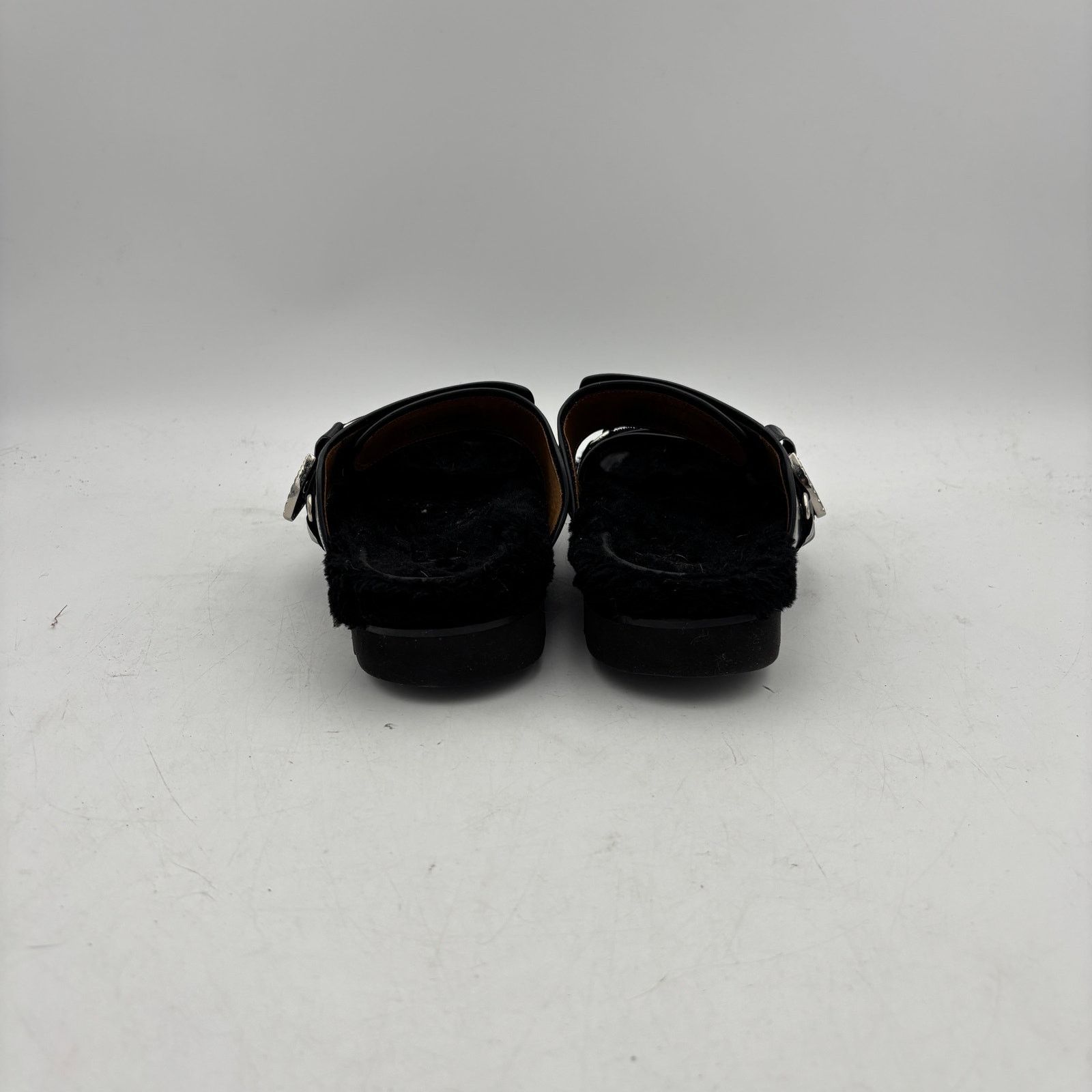 Toga Pulla Toga Pulla Shearling Lined Black Buckle Sandals Women's 39 Size US 9 / IT 39 - 4 Thumbnail