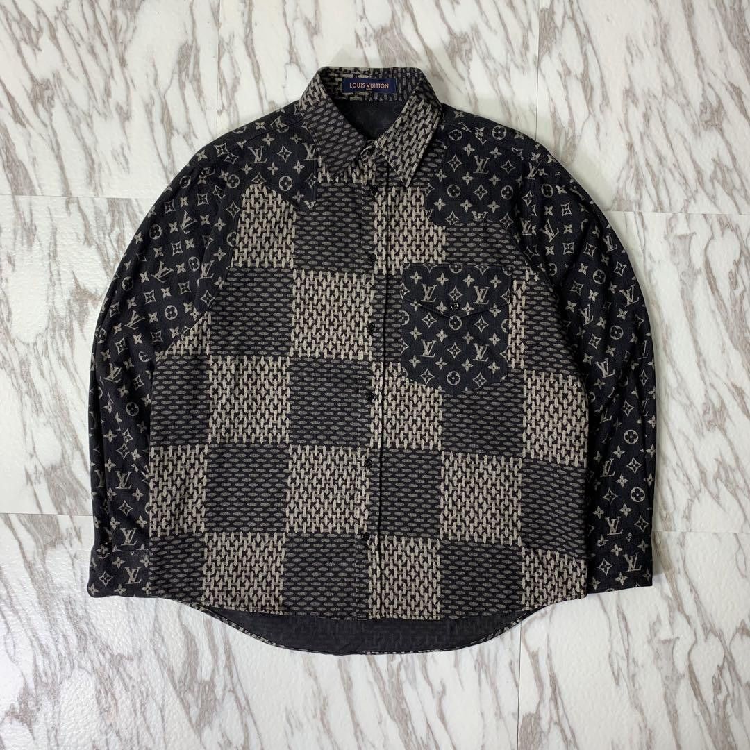 Louis Vuitton × Nigo LOUIS VUITTON x NIGO Monogram Flannel Shirt Black L Size US L / EU 52-54 / 3 - 1 Thumbnail
