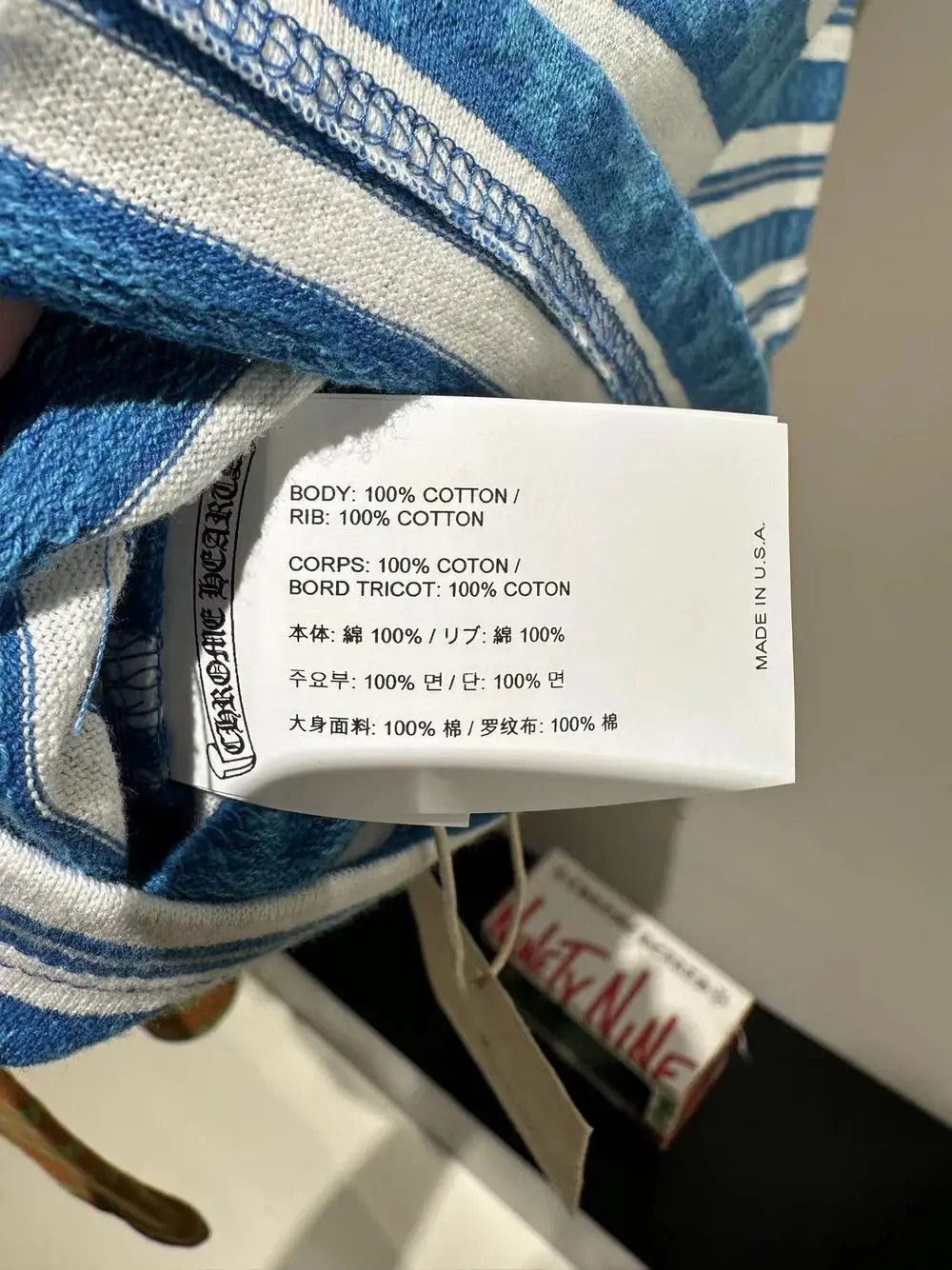 Chrome Hearts Chrome Hearts Blue Script Logo Stripe Short Sleeve Tee Size M / US 6-8 / IT 42-44 - 6 Thumbnail