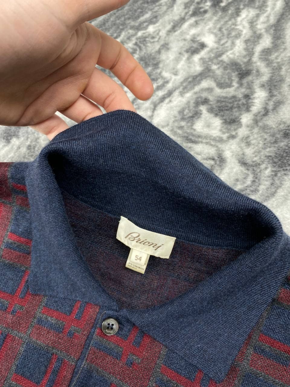 Brioni Vintage Brioni Polo Long Sleeve Sweater Silk Cashmere Size US L / EU 52-54 / 3 - 6 Thumbnail