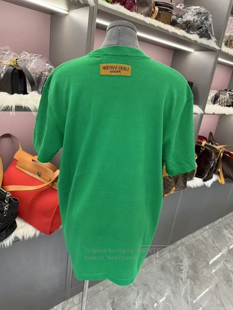 Louis Vuitton Louis Vuitton Green slogan logo knit half-sleeve T-shirt Size US L / EU 52-54 / 3 - 4 Thumbnail