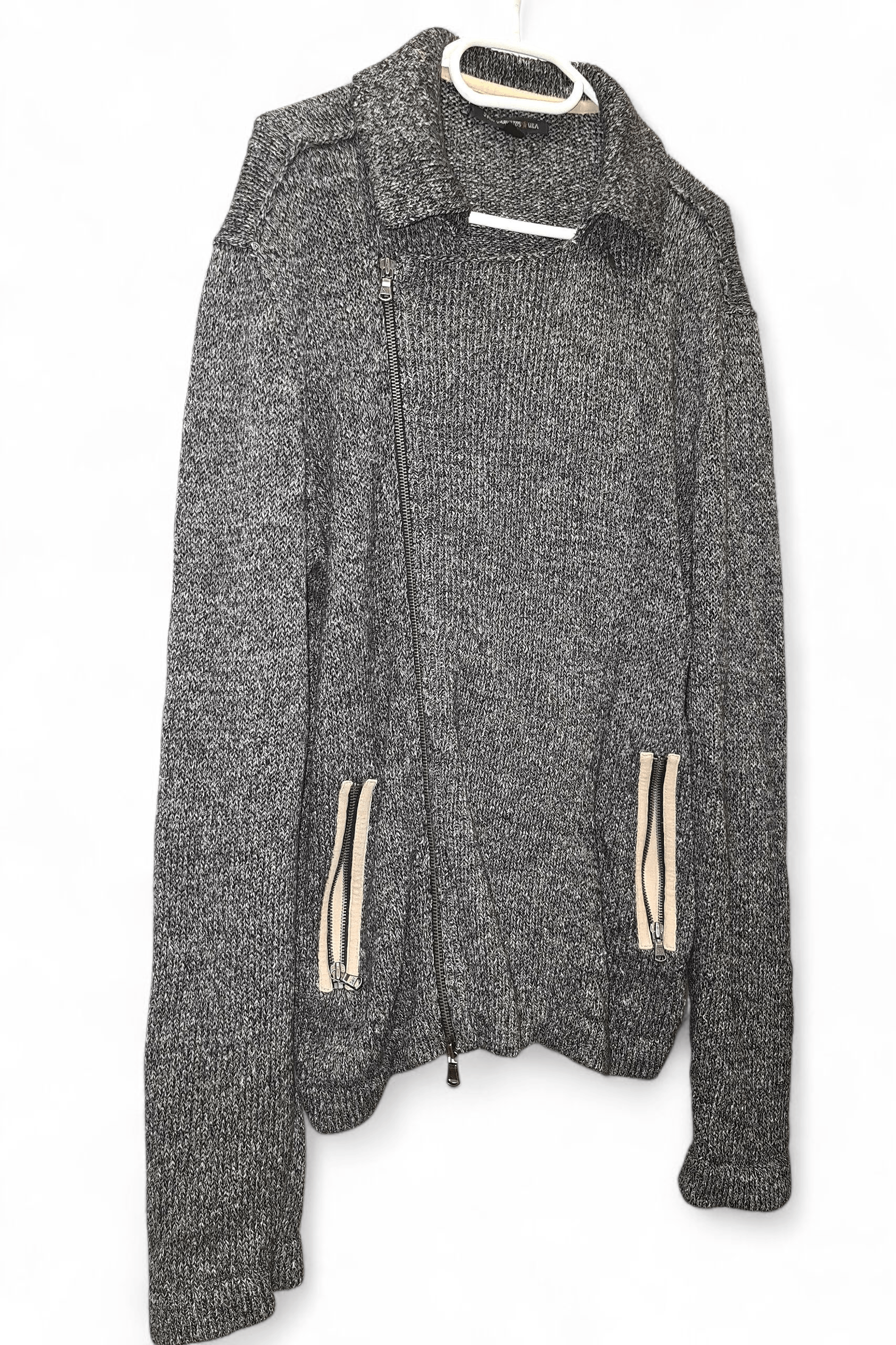 John Varvatos John Varvatos Linen Biker Moto USA Asymmetrical Zipper Hoodi Size US L / EU 52-54 / 3 - 3 Thumbnail