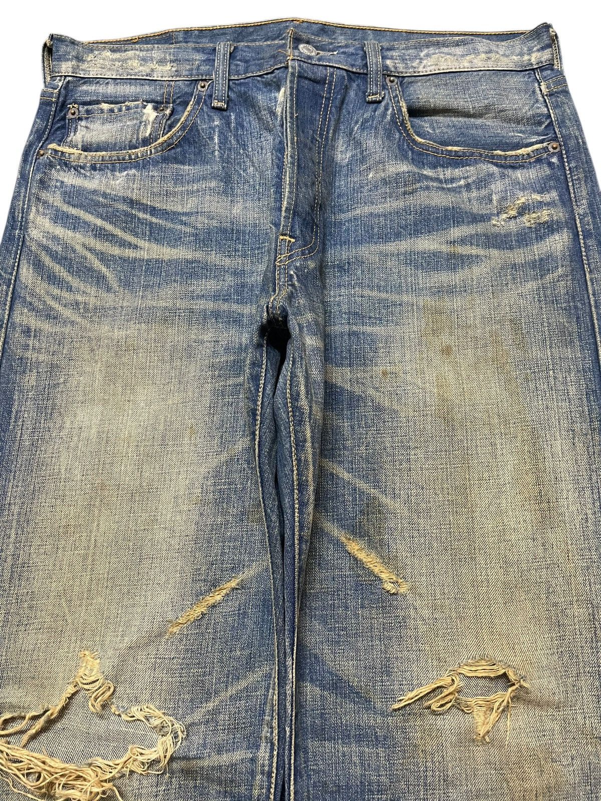 Levi's Vintage 90s Levis 501 Mud Wash Distressed Style Baggy Jeans Size US 34 / EU 50 - 3 Thumbnail