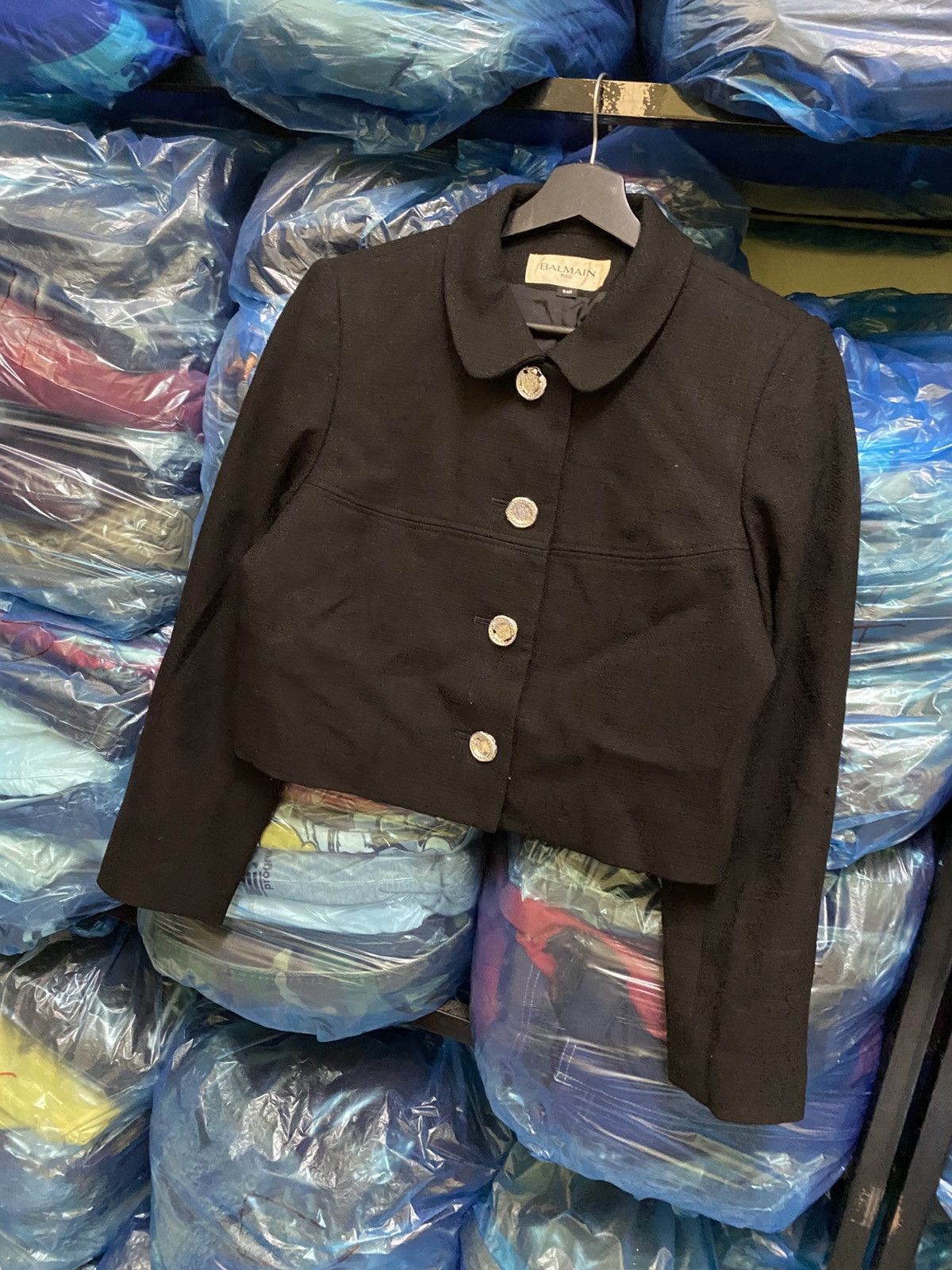 Balmain Vintage Balmain Paris Black Cropped Wool Jacket Size S / US 4 / IT 40 - 5 Thumbnail