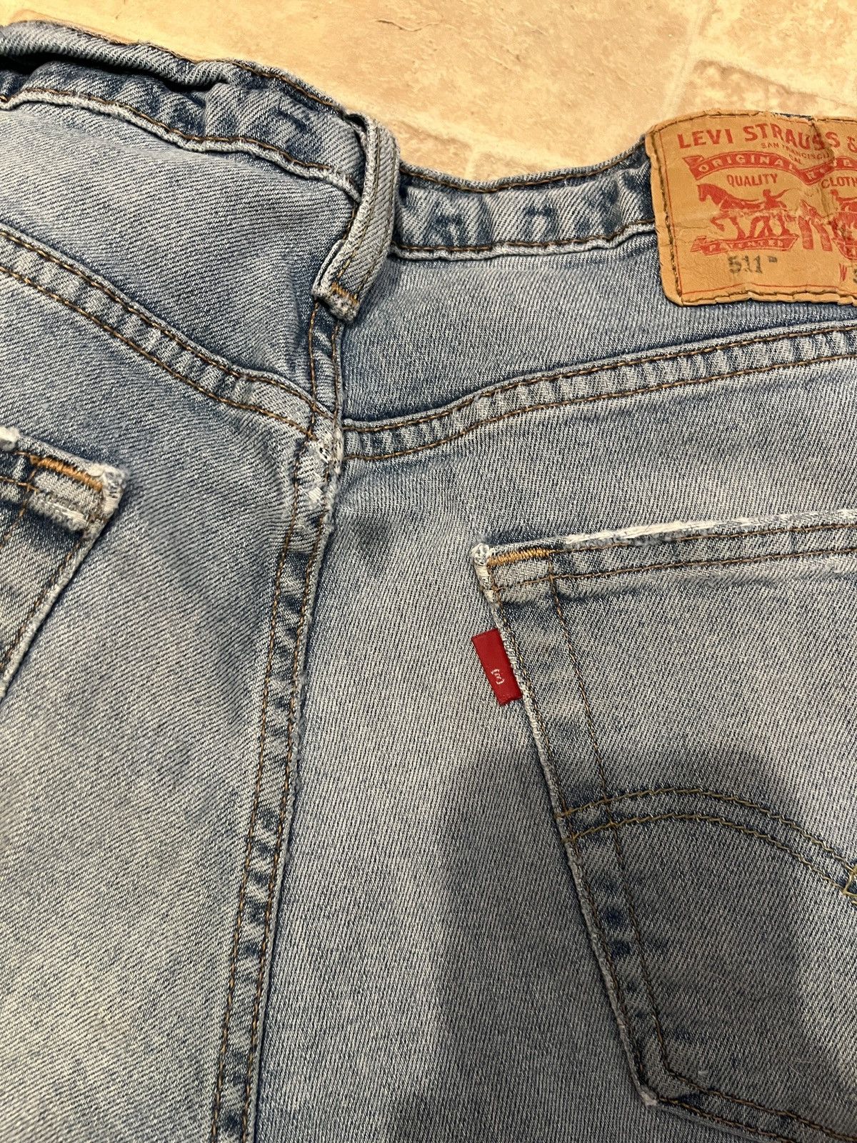 Levi's Levi’s 511 Denim Distressed Blue Jeans Waist 32 Length 30 Size US 32 / EU 48 - 8 Thumbnail