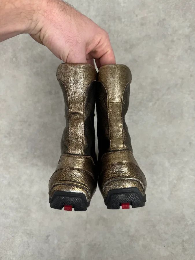 Prada 2000s Prada Golden Boxer Leather Ankle Boots Size US 7 / IT 37 - 7 Thumbnail