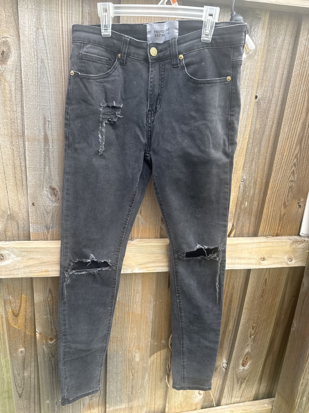 Profound Aesthetic profound aesthetic black skinny jeans Size US 30 / EU 46 - 2 Thumbnail