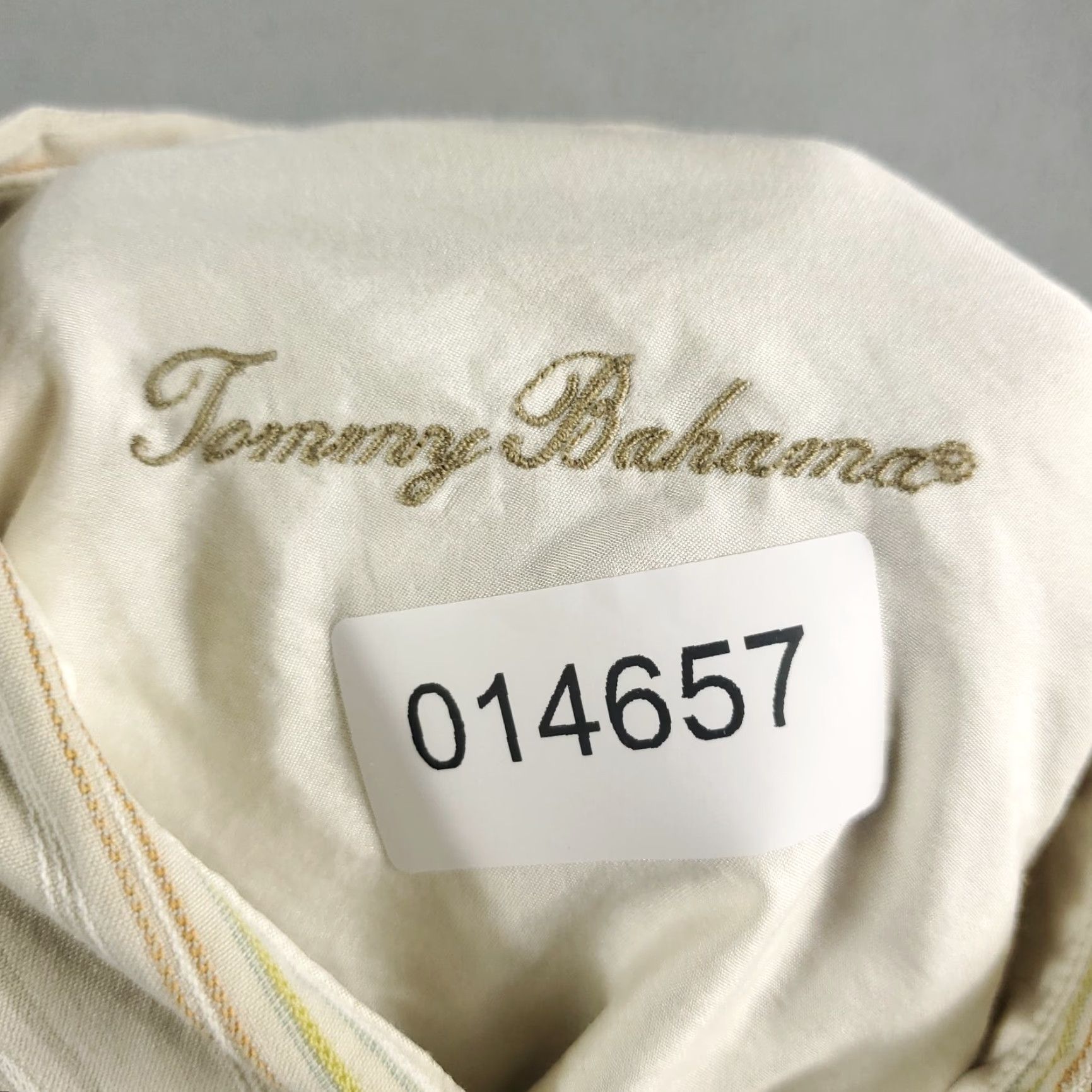 Tommy Bahama Tommy Bahama Button-Up Shirt Mens L Beige Striped Long Sleeve Casual Formal Business Classic Modern Preppy Size Large Size US L / EU 52-54 / 3 - 7 Thumbnail