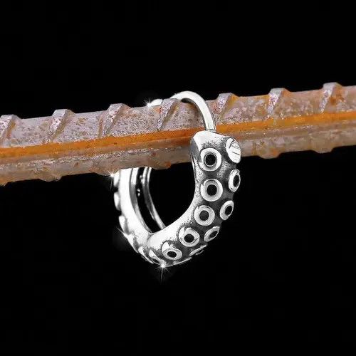 Sterling Silver Men's ring earrings with octopus tentacles Size ONE SIZE - 3 Thumbnail