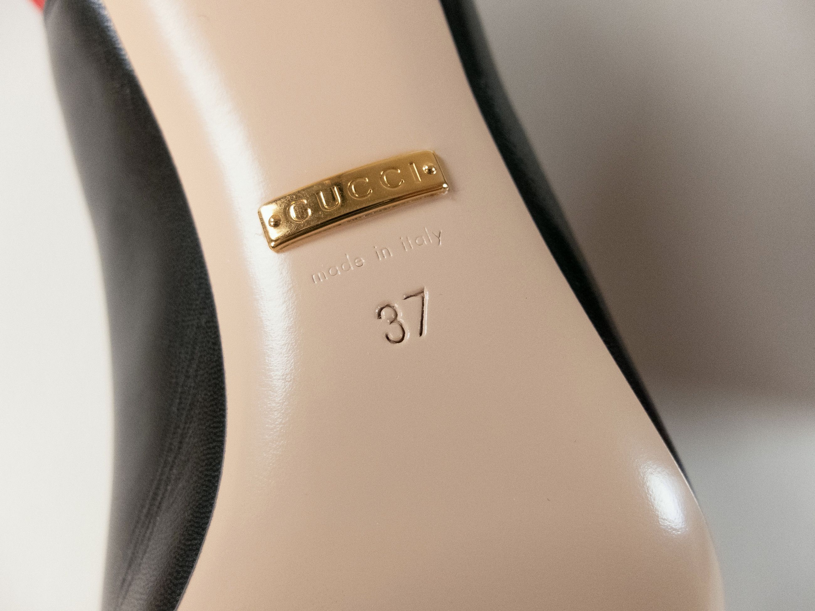 Gucci GUCCI Sylvie black leather slingback pumps sandals 7 37 Size US 7 / IT 37 - 10 Thumbnail