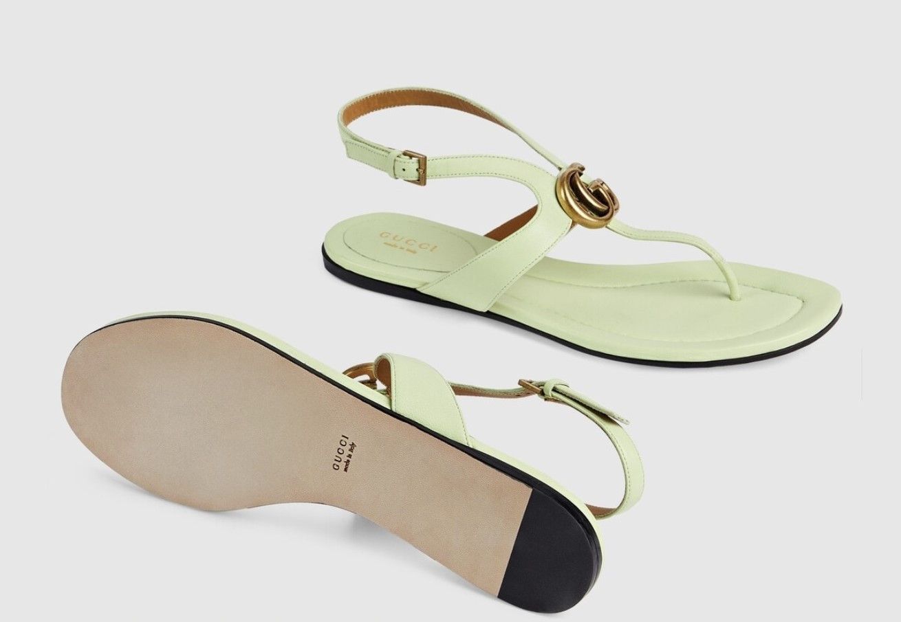 Gucci NIB Gucci Marmont GG patent leather thong sandals IT 37.5 Size US 7.5 / IT 37.5 - 1 Thumbnail