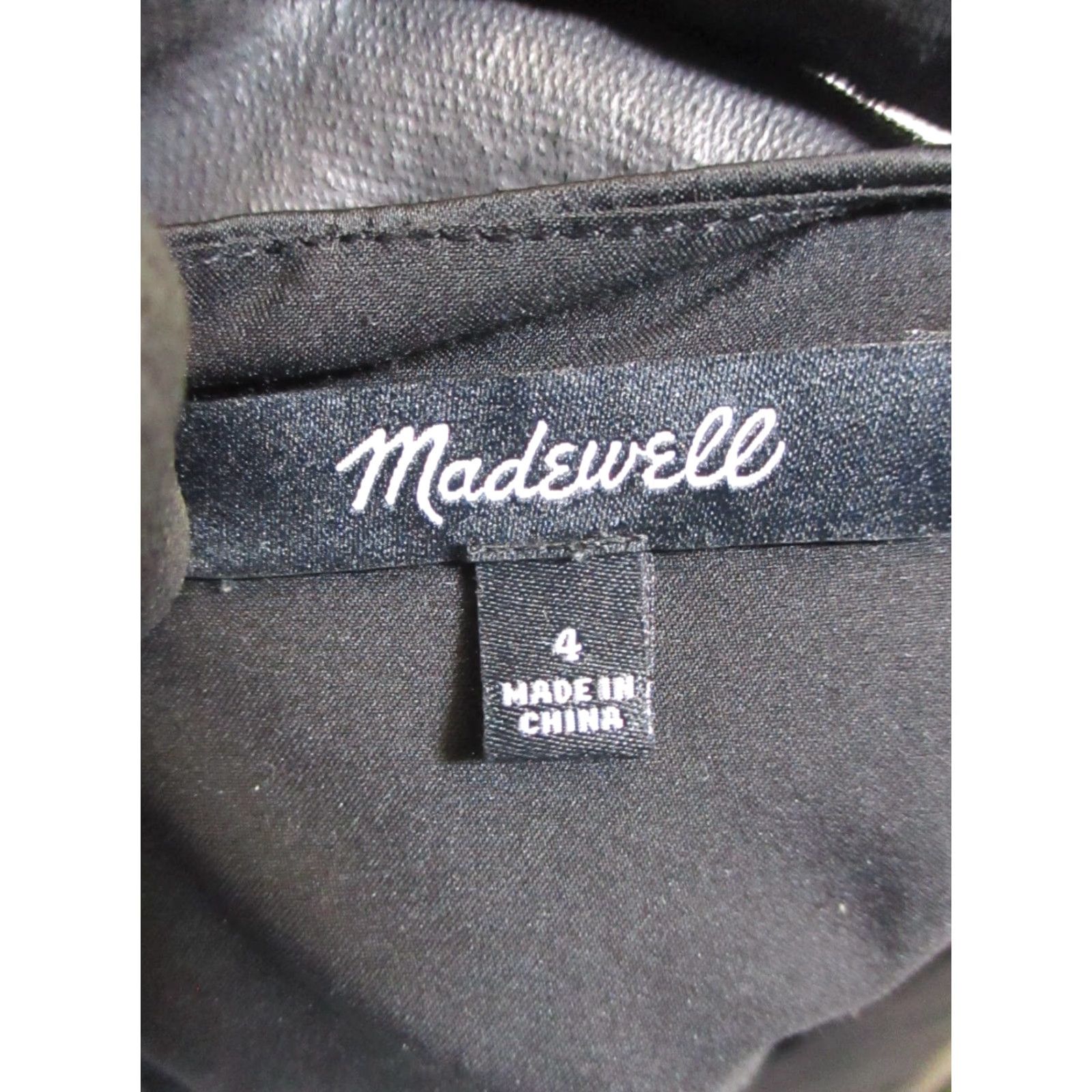 Madewell Madewell Dress Womens 4 Black Satin Blouson V-Neck Sleeveless Party/Cocktail Short Vintage No Size S / US 4 / IT 40 - 3 Thumbnail
