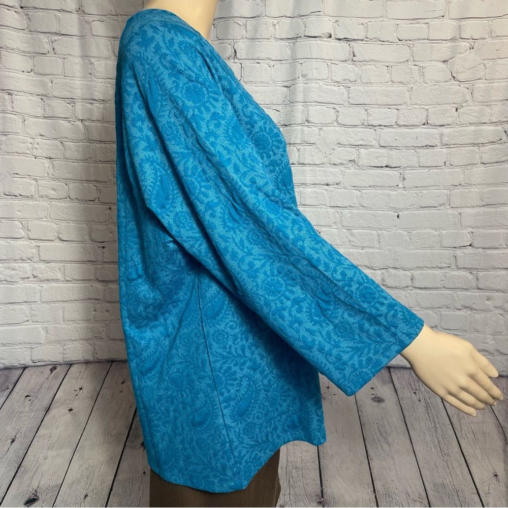 Chicos NWT New Chico's Paisley Jacquard Side Grommet Teal Tunic Si Size XL / US 12-14 / IT 48-50 - 3 Thumbnail