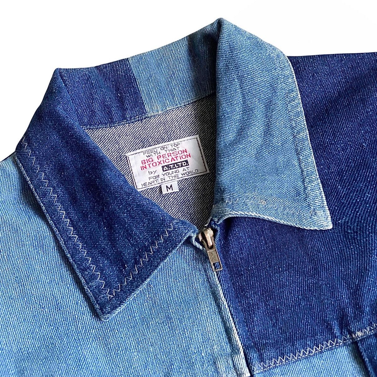 Japanese Brand A.T.LTD. two tone cropped trucker denim jacket indigo blue Size US M / EU 48-50 / 2 - 5 Thumbnail