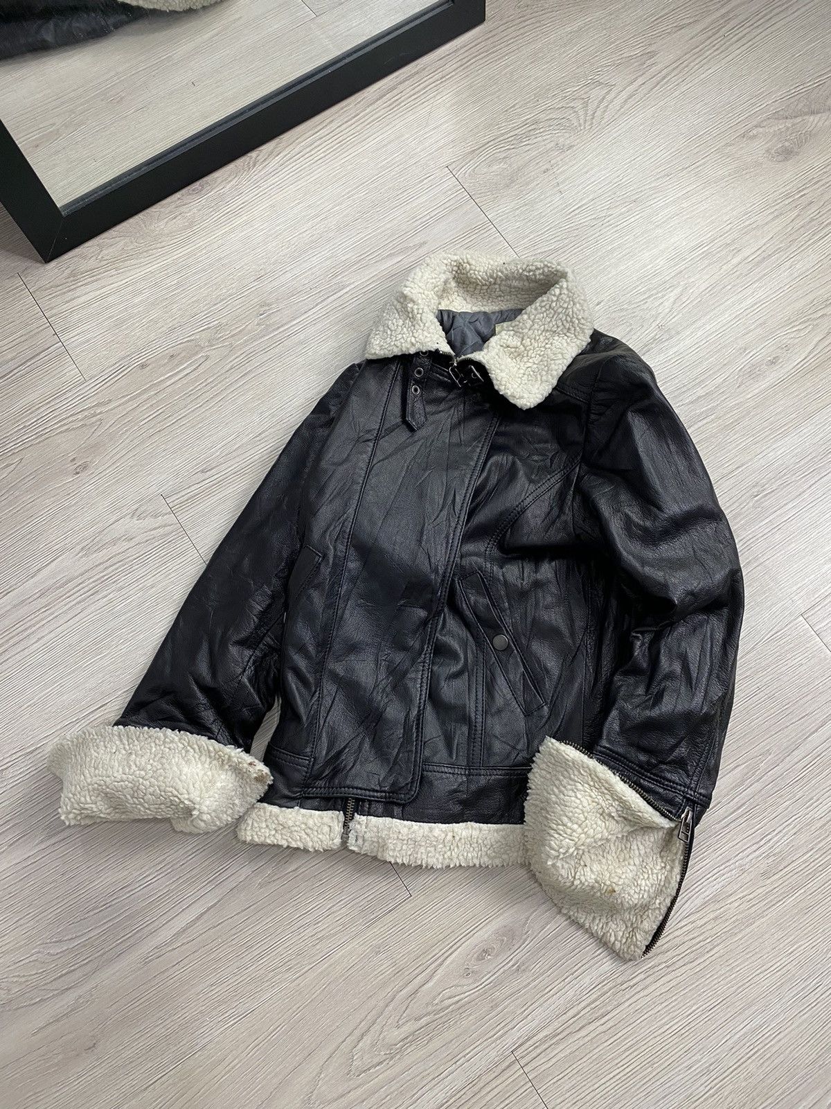 If Six Was Nine × Japanese Brand × Le Grande Bleu (L.G.B.) 2000s Black number bondage leather cropped jacket lgb style Size US S / EU 44-46 / 1 - 2 Thumbnail