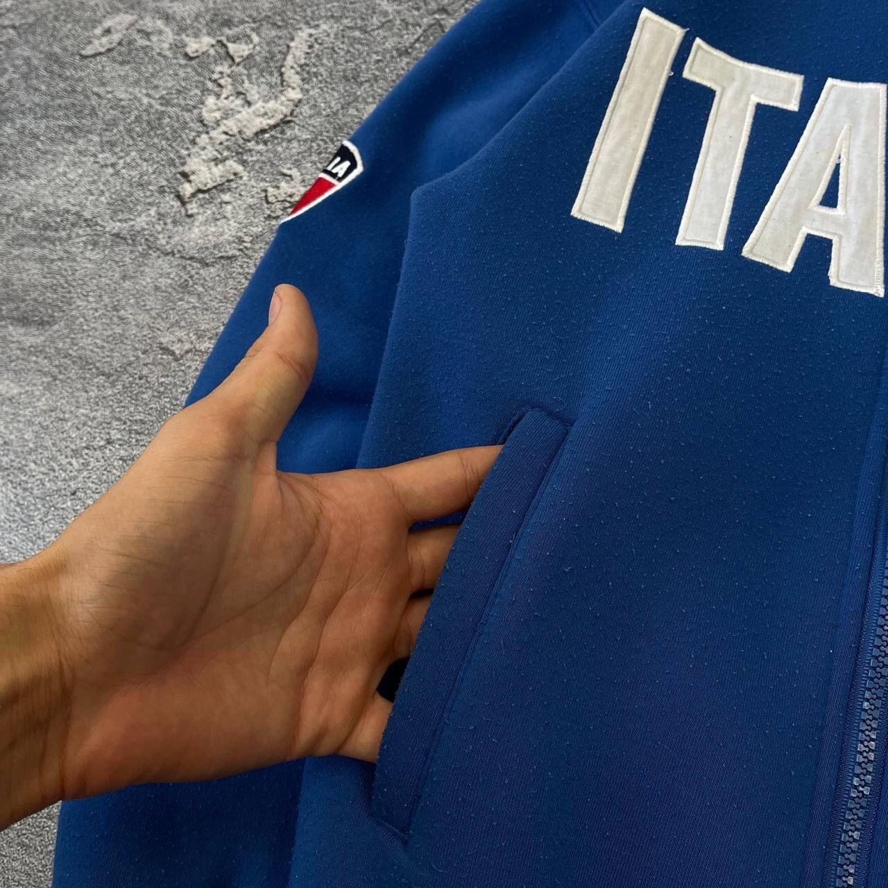 Other Y2K Rare 🇮🇹 Blue Italia Team big center logo Soccer Zip Size US XS / EU 42 / 0 - 7 Thumbnail
