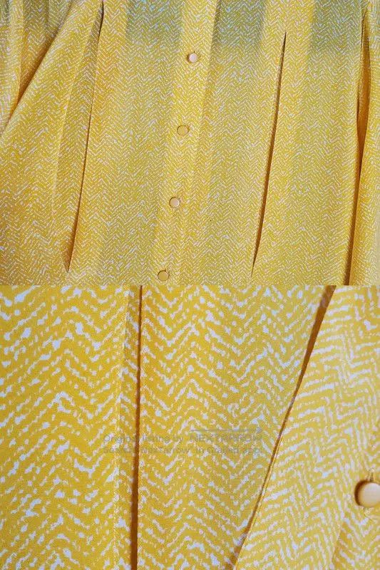 Dior Dior Yellow Silk Patterned Long Sleeve Shirt . Size S / US 4 / IT 40 - 9 Thumbnail