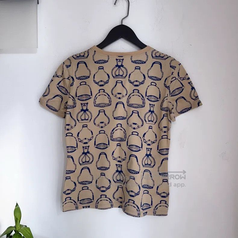 Hermes Hermes Khaki short-sleeved printed T-shirt Size S / US 4 / IT 40 - 6 Thumbnail