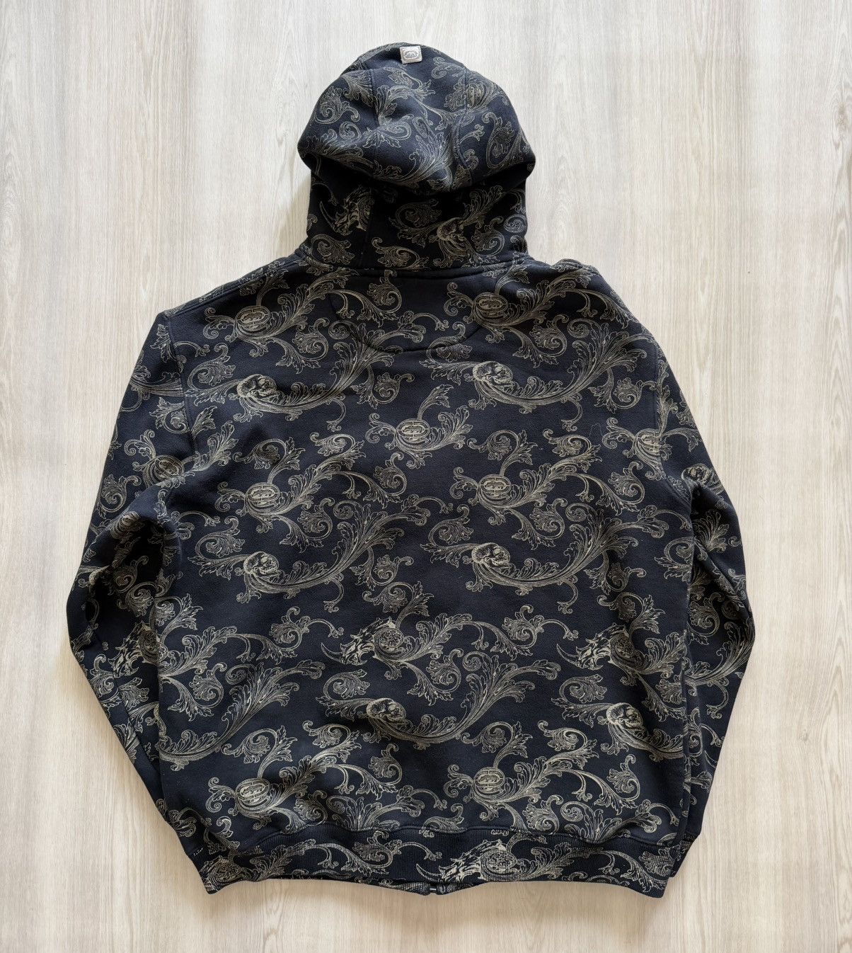Ecko Unltd. Y2K Ecko Unltd Skull Scroll AOP Zip Sz M Cyber Goth Grunge Size US M / EU 48-50 / 2 - 7 Thumbnail