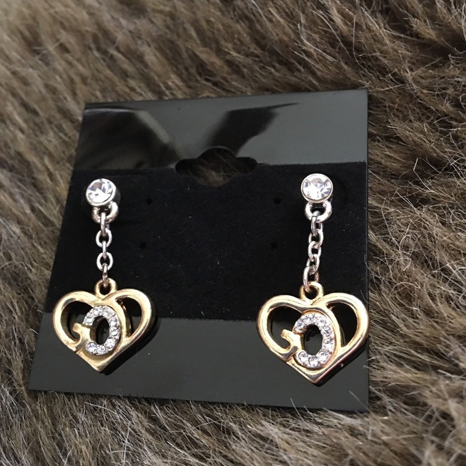 Vintage Vintage gold tone rhinestone dangle earrings Size ONE SIZE - 2 Thumbnail