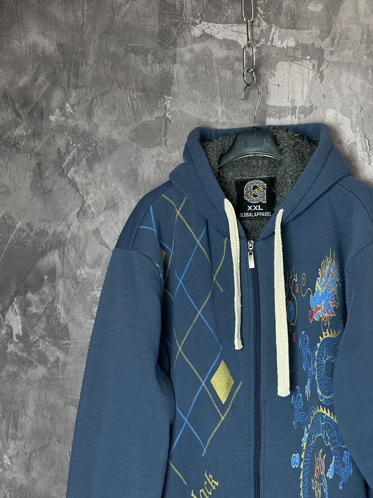 Japanese Brand × Vintage Y2K 2000s Crazy Zip Up Dragon Printed Hoodie All Over Rare Size US XXL / EU 58 / 5 - 7 Thumbnail