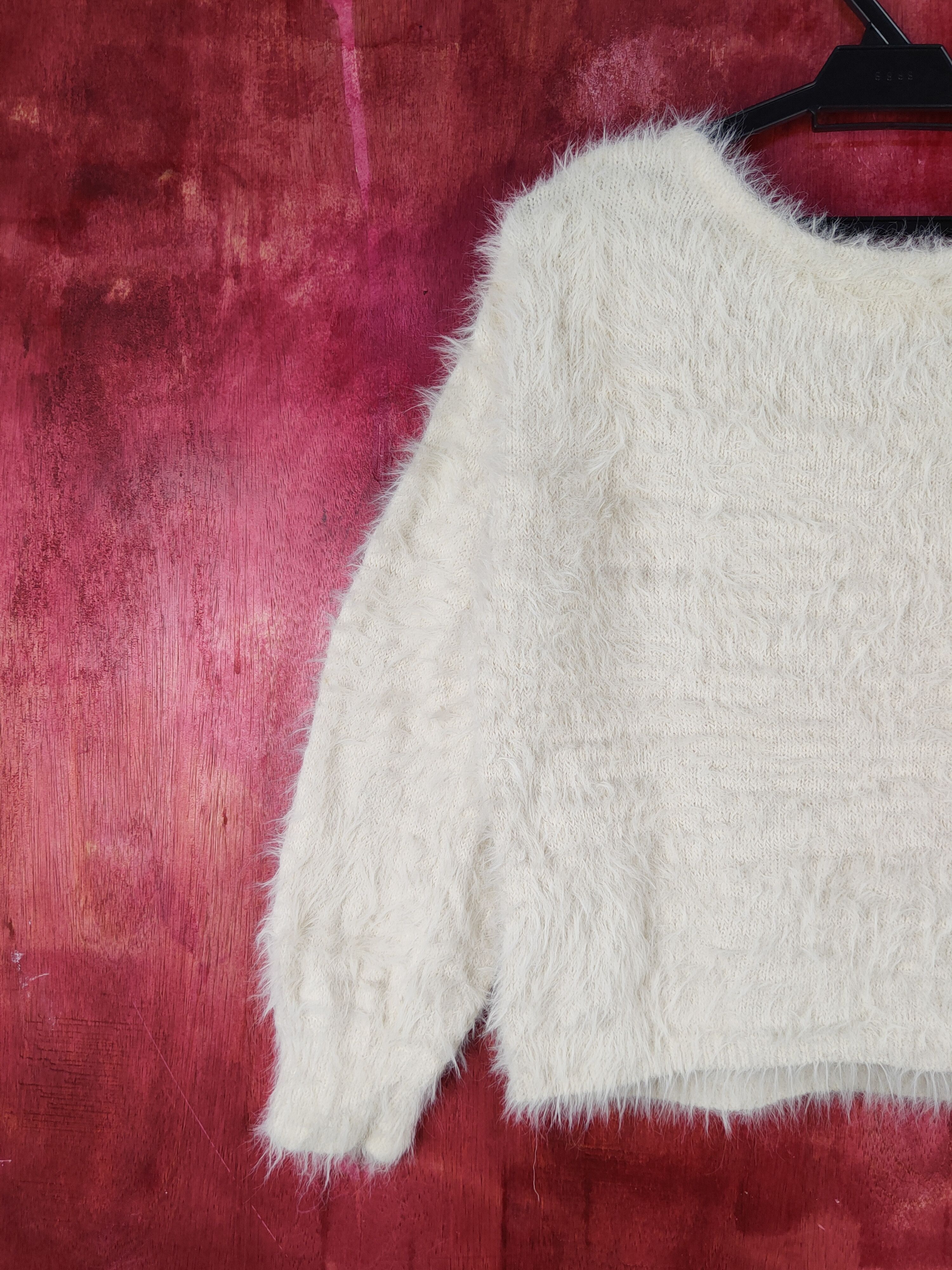 Japanese Brand Glacier Cream Shag Shaggy Fur Mohair Knitwear #S1988 Size S / US 4 / IT 40 - 8 Thumbnail