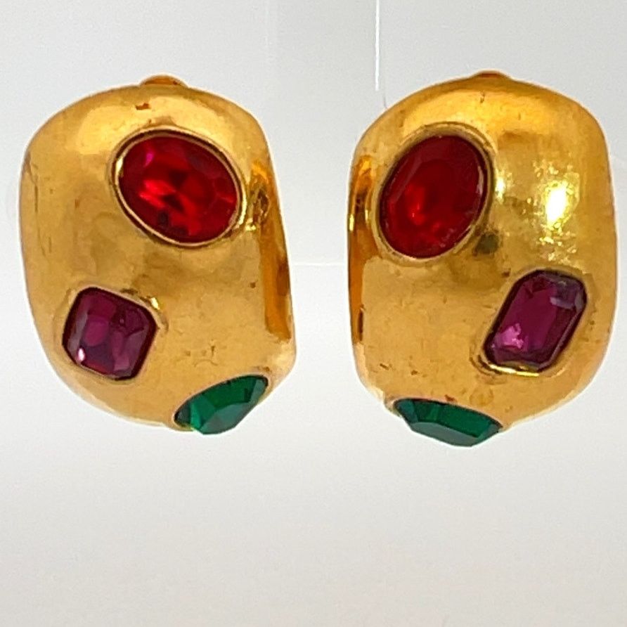 & Other Stories Ciner Moghul India Large Gripoix Gold Clip Earrings Size ONE SIZE - 7 Thumbnail