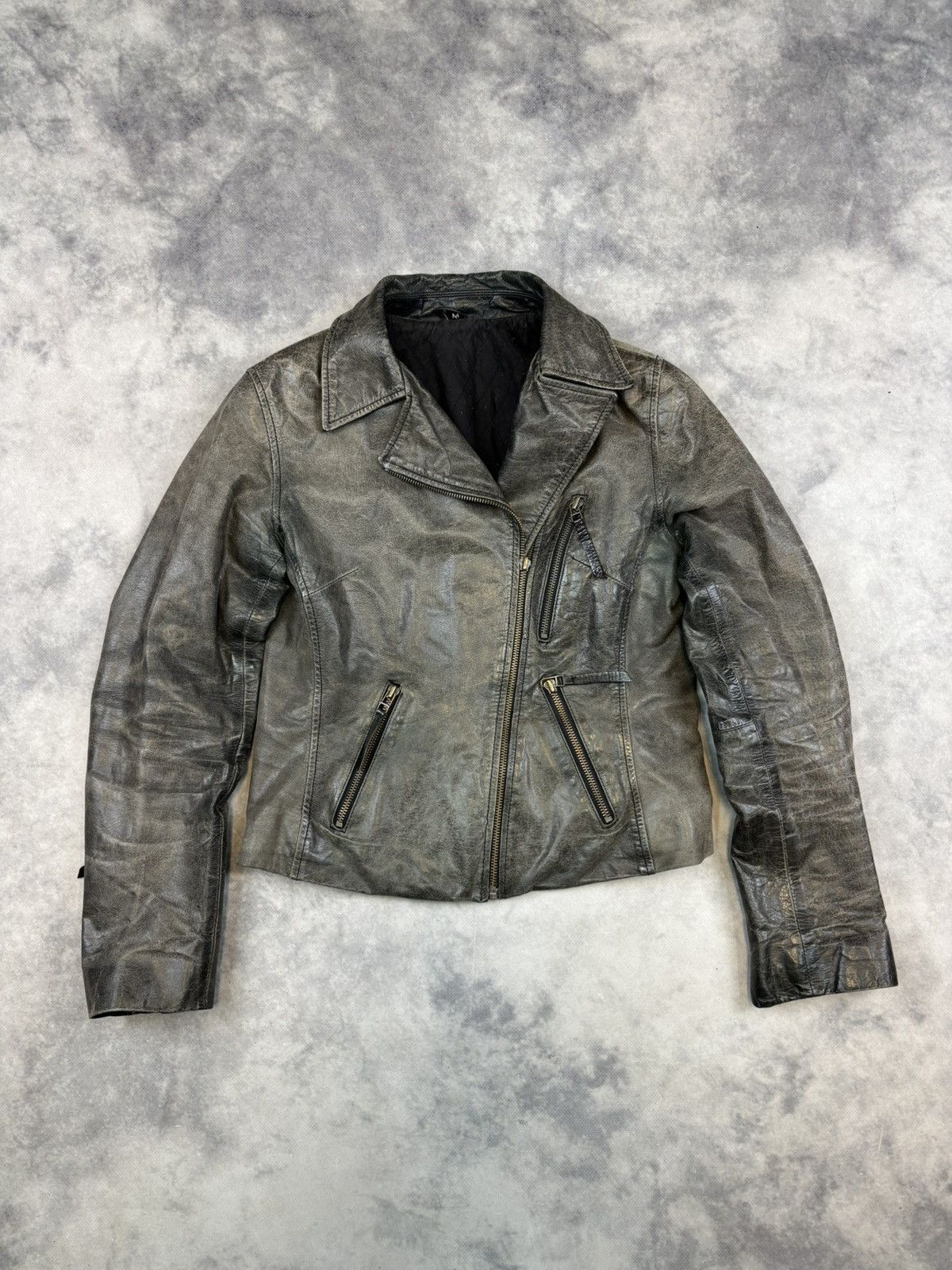 Vintage Leather Jacket Ramones Avant Garde Biker Rick 90s