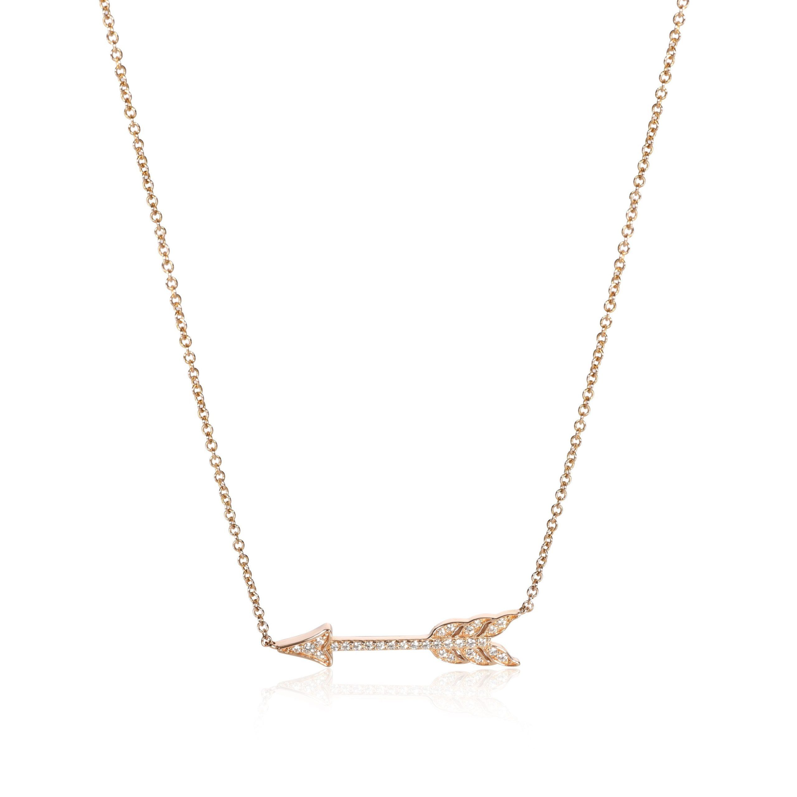 Tiffany & Co. Arrow Diamond Necklace in 18K Rose Gold 0.07 CTW